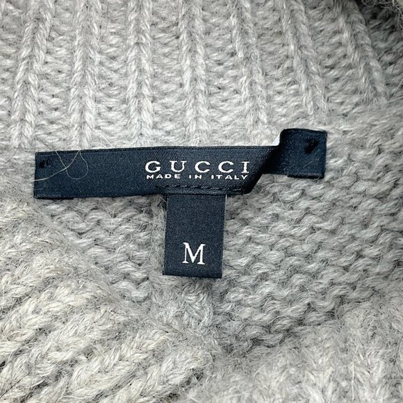 Gucci Grey Wool Cable Knit Sweater - Picture 5 of 5